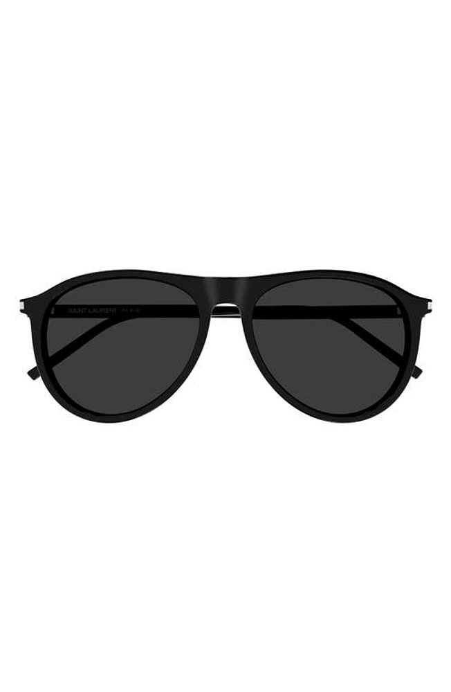 Saint Laurent 54mm Navigator Sunglasses in Black at Nordstrom