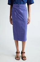 Max Mara Cardiff Cotton Twill Midi Skirt Lavender at Nordstrom,