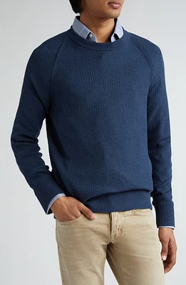 TOM FORD Textured Stitch Wool & Silk Crewneck Sweater at Nordstrom, Us