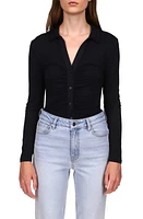 Sanctuary Dreamgirl Button-Up Top Black at Nordstrom,