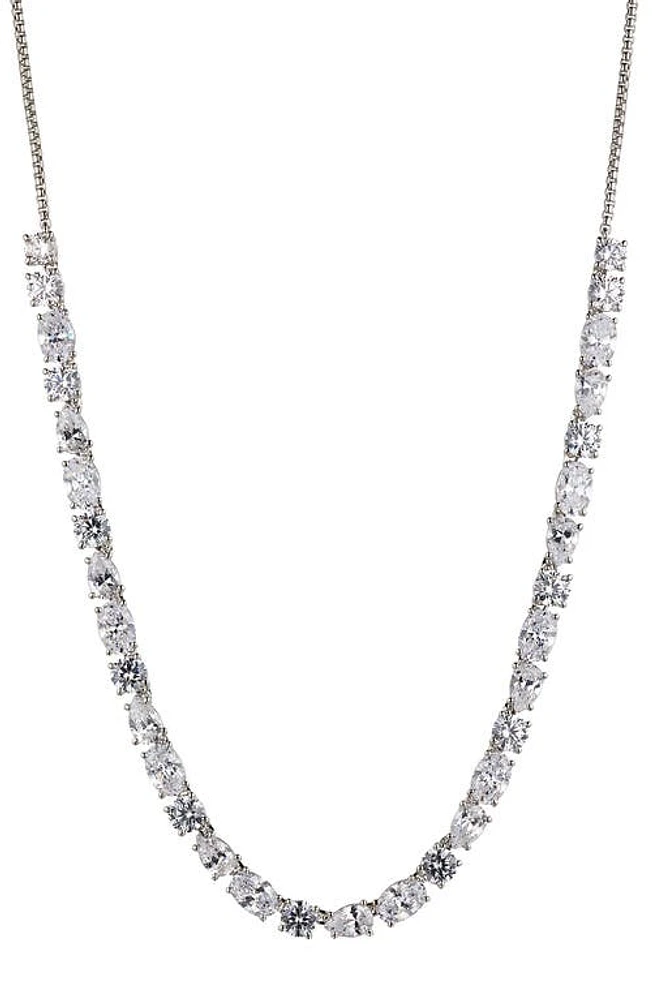 Nadri Mixed Cubic Zirconia Collar Necklace in Rhodium at Nordstrom