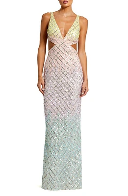 Mac Duggal Sequin Ombré Gown Rainbow at Nordstrom,