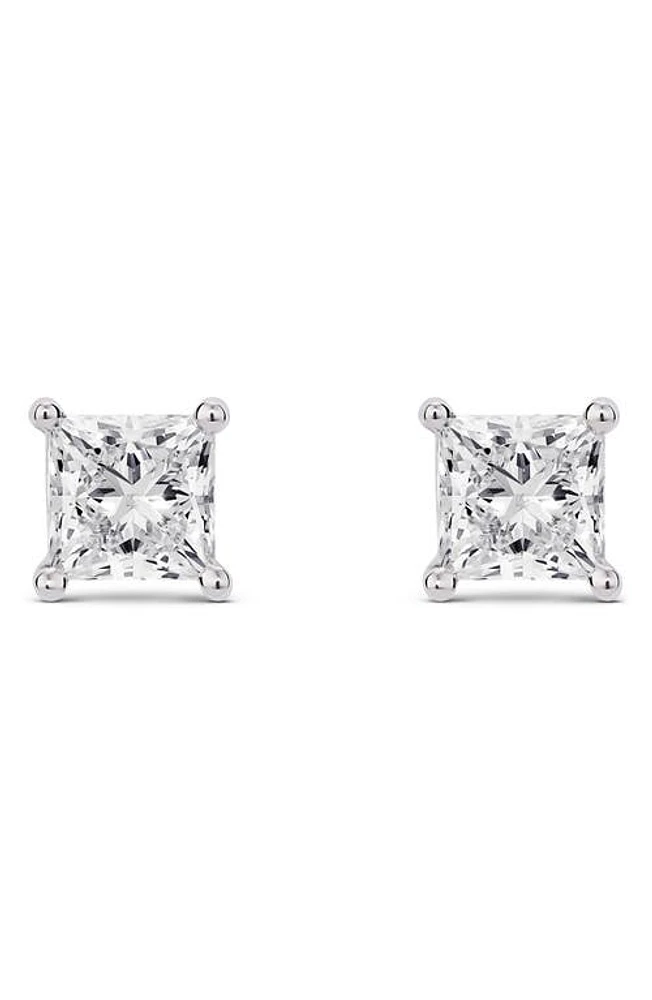 LIGHTBOX 2-Carat Princess Cut Lab Grown Diamond Stud Earrings in White/14K White Gold at Nordstrom