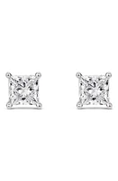 LIGHTBOX 2-Carat Princess Cut Lab Grown Diamond Stud Earrings in White/14K White Gold at Nordstrom