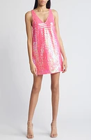 Saylor Dorah Paillette Tank Minidress Hot Pink at Nordstrom,