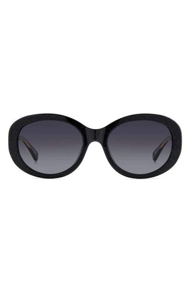 Kate Spade New York avah 56mm gradient round sunglasses in Black/Grey Shaded at Nordstrom