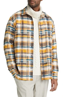 PEREGRINE Farley Check Brushed Cotton Button-Up Shirt Spratton at Nordstrom,