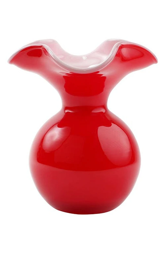 VIETRI Hibiscus Fluted Vase in Red at Nordstrom