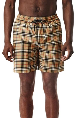 burberry Guildes Vintage Check Swim Trunks Archive Beige at Nordstrom,