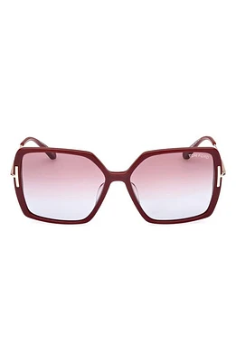 TOM FORD Joanna 59mm Gradient Polarized Butterfly Sunglasses in Shiny Bordeaux /Rose at Nordstrom