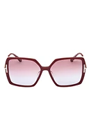 TOM FORD Joanna 59mm Gradient Polarized Butterfly Sunglasses in Shiny Bordeaux /Rose at Nordstrom