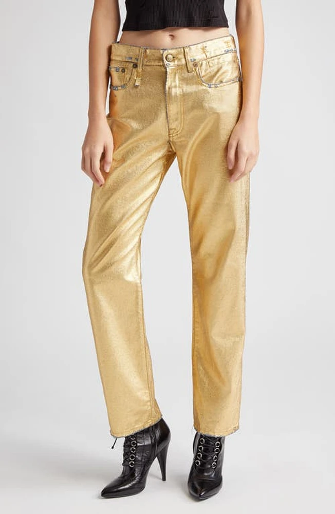 R13 Boyfriend Jeans Gold Indigo at Nordstrom,