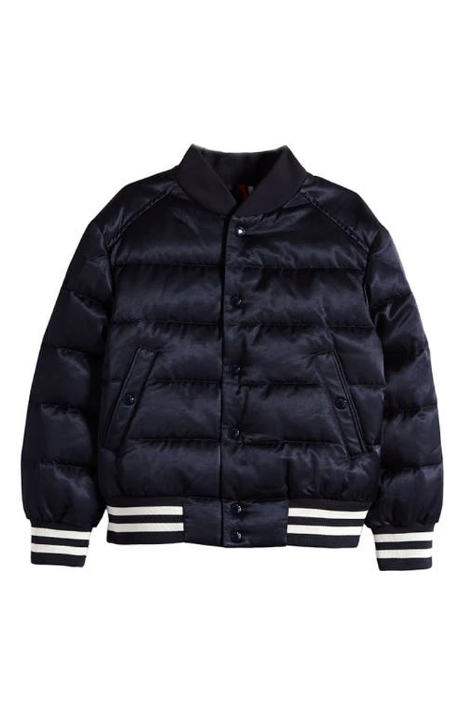 Moncler Kids' Dives Down Bomber Jacket Blue at Nordstrom,