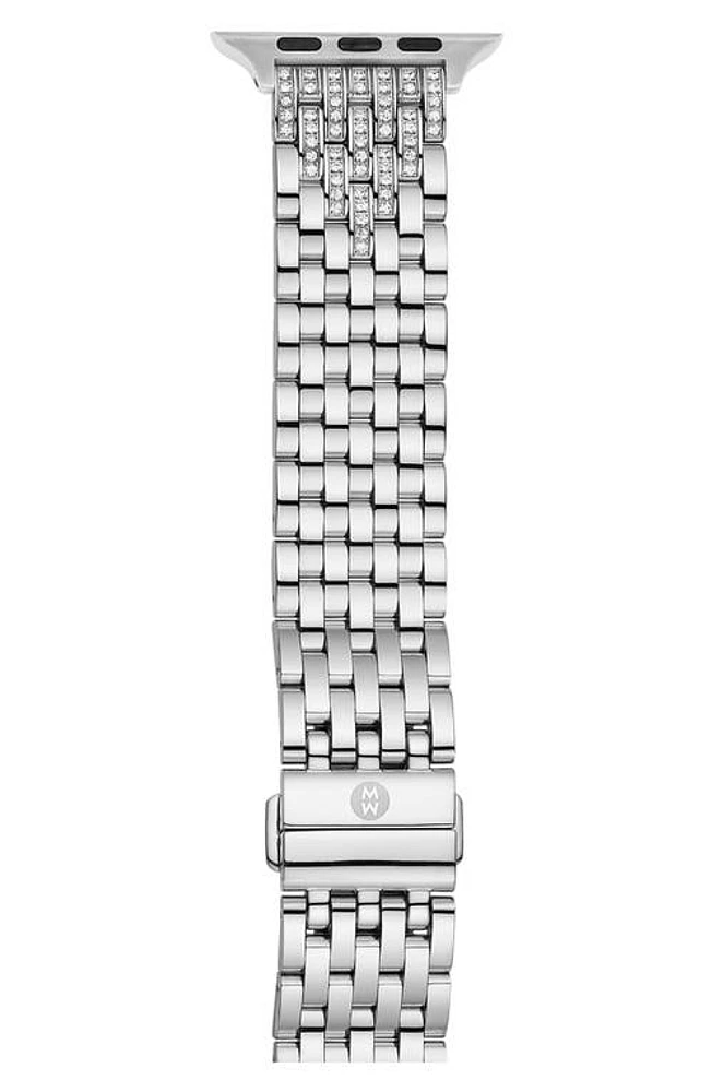 MICHELE Diamond 20mm Apple WatchÂ Bracelet Watchband in Chrome at Nordstrom