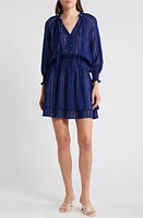 Rails Crystal Stripe Smocked Waist Linen Blend Blouson Dress Noja at Nordstrom,