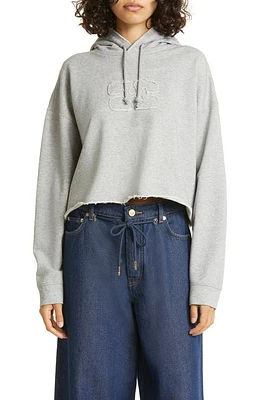 Ganni Isoli Oversize Organic Cotton Crop Hoodie Paloma Melange at Nordstrom,