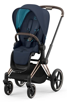 CYBEX Priam 4 Rose Gold Compact Stroller in Nautical Blue at Nordstrom