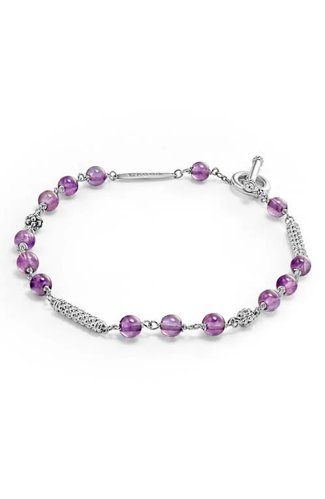 LAGOS Caviar Icon Beaded Amethyst Toggle Bracelet at Nordstrom