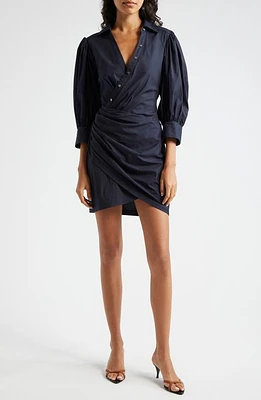 Cinq à Sept Macaulay Asymmetric Shirtdress Navy at Nordstrom,