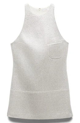 MANGO Valencia Sleeveless Shift Minidress Silver at Nordstrom,