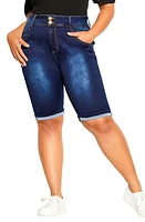 City Chic Stretch Denim Bermuda Shorts at Nordstrom,