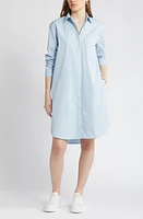 Nordstrom Stripe Long Sleeve Cotton Shirtdress at Nordstrom,