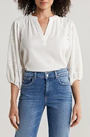 Vince Camuto Embroidered Eyelet Raglan Sleeve Top New Ivory at Nordstrom,