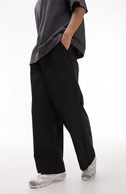 Topman Baggy Elastic Waist Pants Black at Nordstrom, X