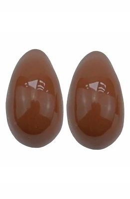 Panacea Enamel Teardrop Stud Earrings in Brown at Nordstrom