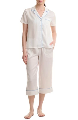 Splendid Satin Crop Pajamas Bright White at Nordstrom,