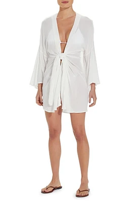 ViX Swimwear Perola Long Sleeve Cotton Cover-Up White at Nordstrom,