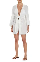 ViX Swimwear Perola Long Sleeve Cotton Cover-Up White at Nordstrom,