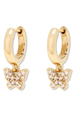 Brook and York Adeline Butterfly Drop Huggie Hoop Earrings in Gold at Nordstrom