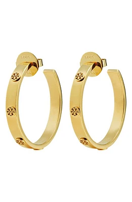 Tory Burch Miller Hoop Earrings in Tory Gold at Nordstrom