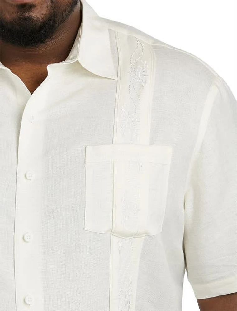 Oak Hill by DXL Embroidered Panel Sport Shirt at Nordstrom,