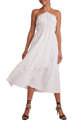 Bella Dahl Gathered Halter Linen Midi Dress White at Nordstrom,