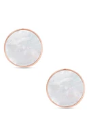 Lily Nily Kids' Mother-of-Pearl Stud Earrings in Rose Gold at Nordstrom