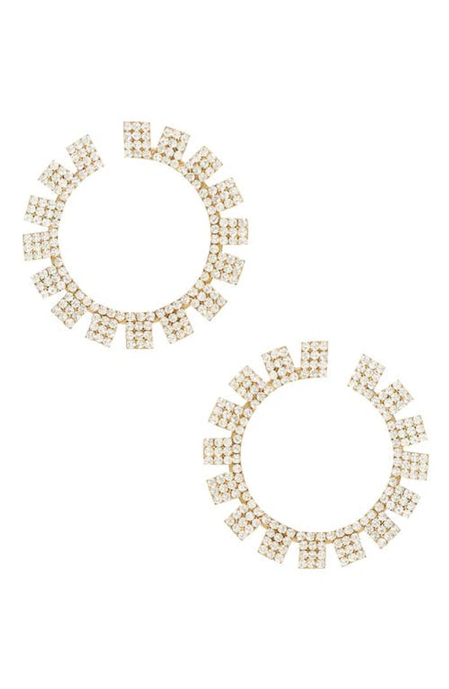 Ettika Crystal Sunbeam Hoop Earrings in Gold at Nordstrom