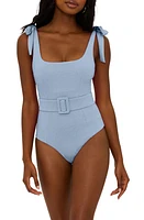 Beach Riot Sydney One-Piece Swimsuit in Denim Scrunch at Nordstrom, Size Small