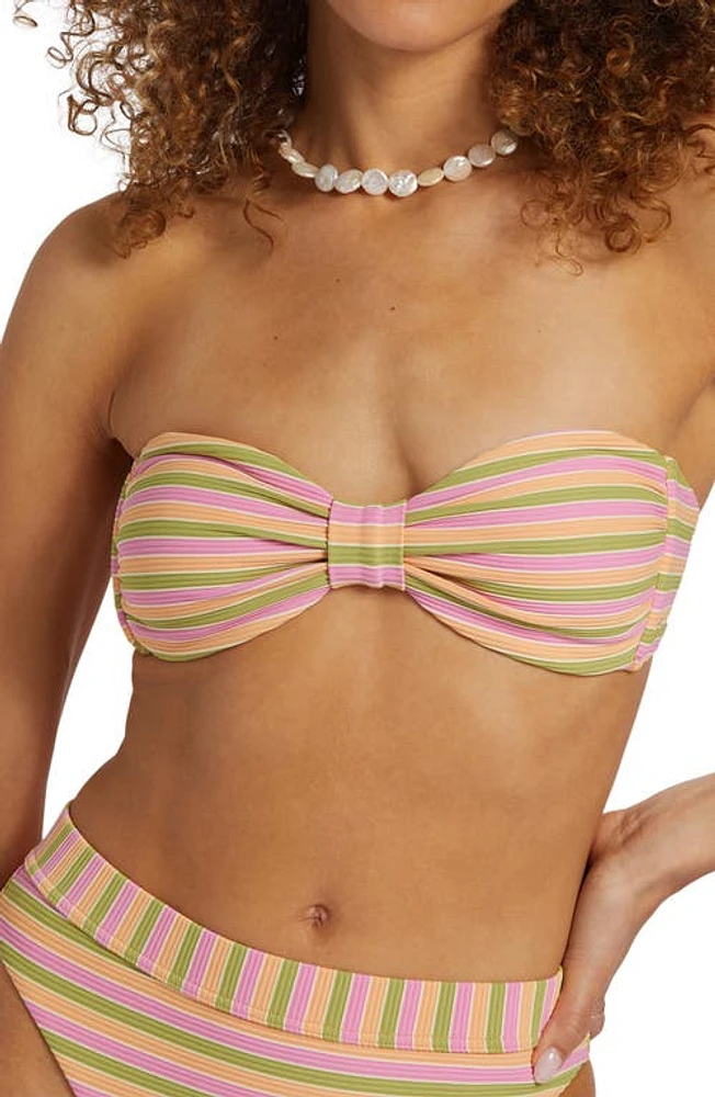 Billabong Hightides Tanlines Betty Strapless Bikini Top Pink Multi at Nordstrom,