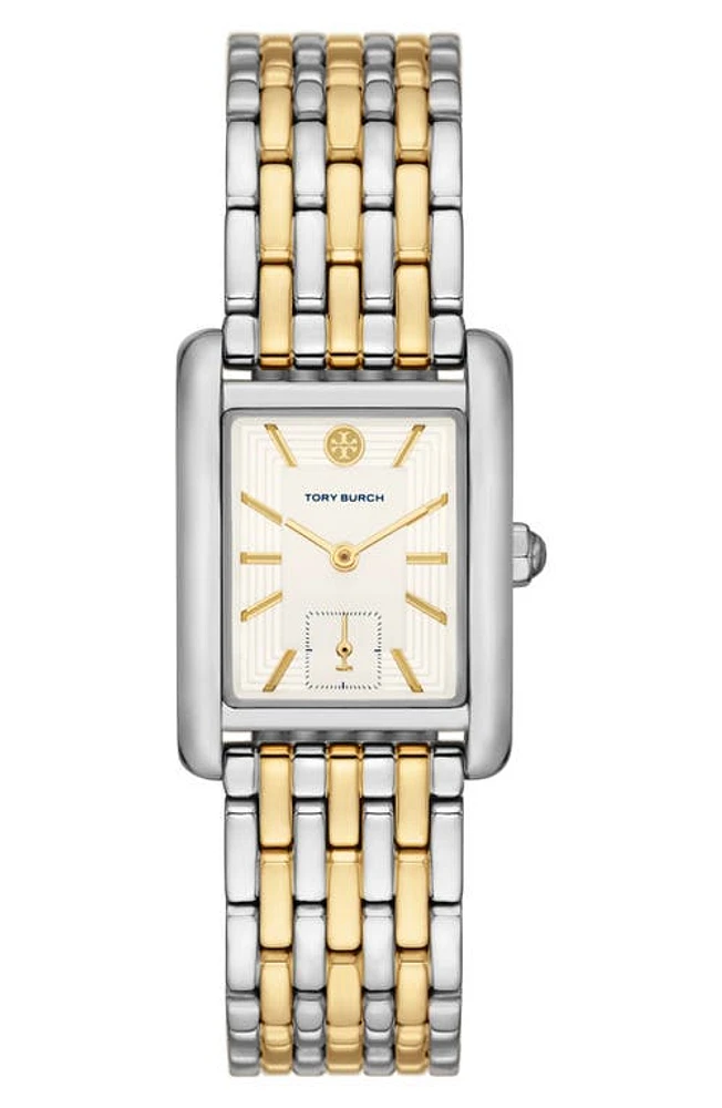 Tory Burch Eleanor Two-Tone Stainless Steel Bracelet Watch, 25mm x 34mm at Nordstrom, Size 25 Mm