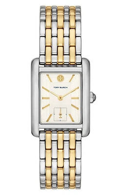 Tory Burch Eleanor Two-Tone Stainless Steel Bracelet Watch, 25mm x 34mm at Nordstrom, Size 25 Mm