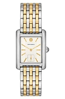 Tory Burch Eleanor Two-Tone Stainless Steel Bracelet Watch, 25mm x 34mm at Nordstrom, Size 25 Mm