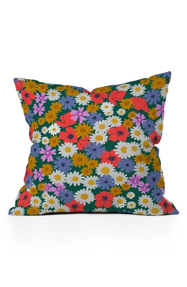 Deny Designs Meadow Wildflowers Accent Pillow in Green at Nordstrom