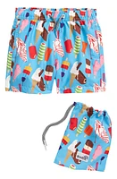 Boardies Kids' Ice Cream Swim Trunks in Blue at Nordstrom, Size 1-2Y