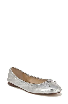 Sam Edelman Felicia Luxe Flat Shiny Silver at Nordstrom,