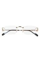 Cartier 56mm Rimless Rectangular Reading Glasses in Gold at Nordstrom