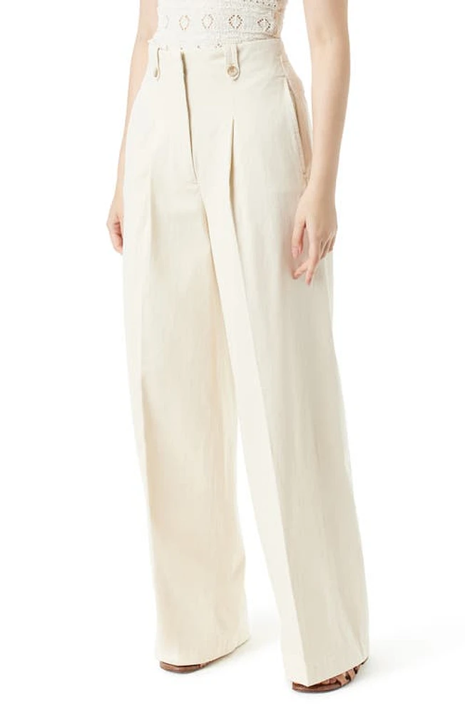 Sam Edelman Lorelai Wide Leg Cotton Pants Undyed Natural at Nordstrom,