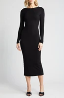 Naked Wardrobe Extra Butter Long Sleeve Midi Dress at Nordstrom,