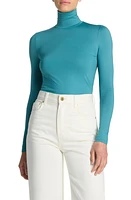 St. John Collection Nuda Jersey Turtleneck Top Dark Teal at Nordstrom,